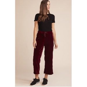 BB Dakota | Jog my Memory maroon velvet jogger | S